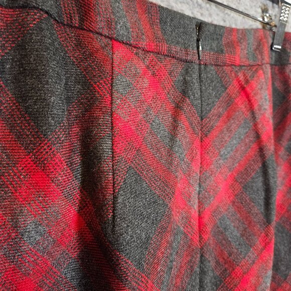 The Limited Womens Plaid Pencil Skirt Size 2 Red & Gray Polyester Blend - Picture 6 of 14